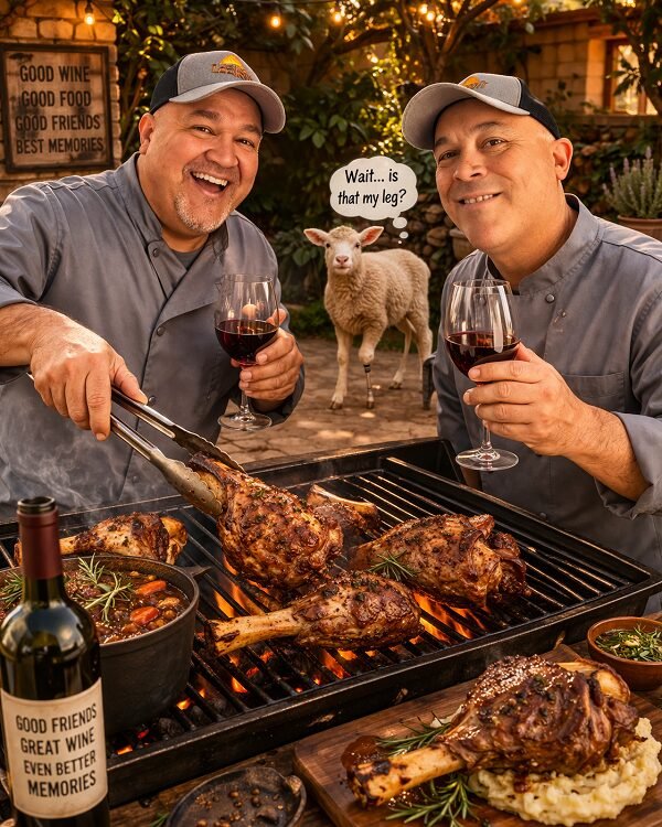 Wine with lamb on the BBQ