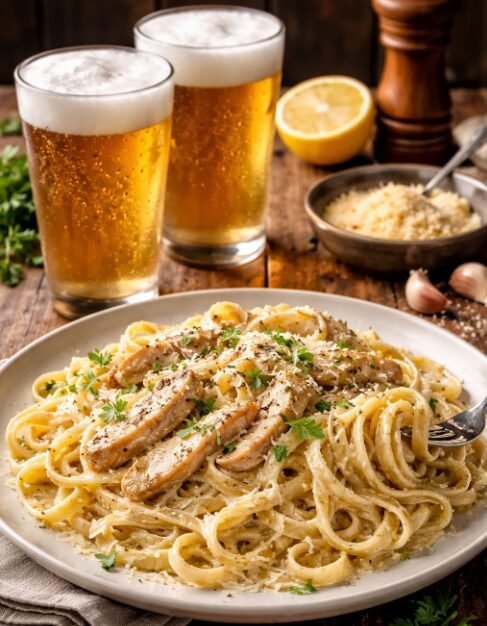 beer pairing with alfredo pasta