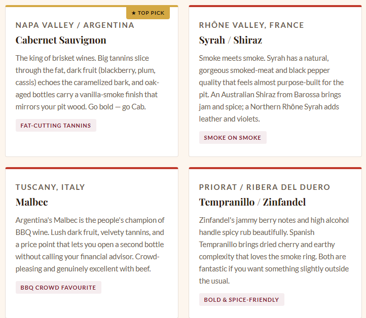 Best Wines for Smoked Brisket